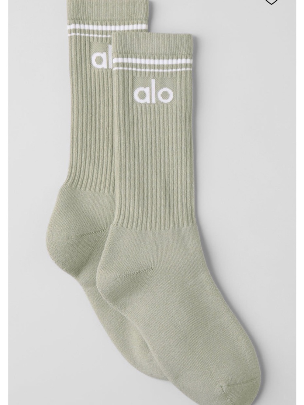 Alo Throwback Socks - Limestone/White
Size M